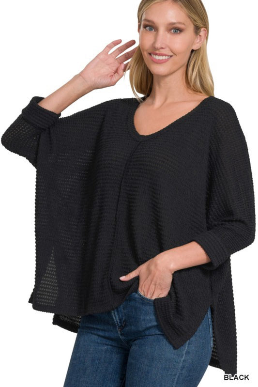 V-Neck high low sweater